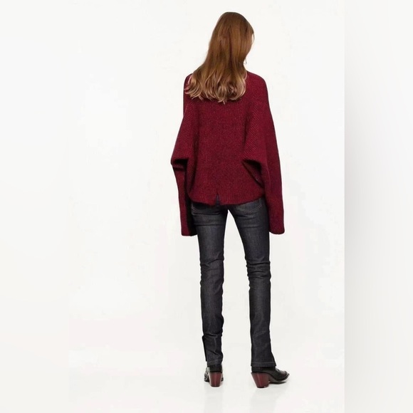 NWT Zadig & Voltaire Lola Dark Red Wool Sweater - Picture 4 of 5